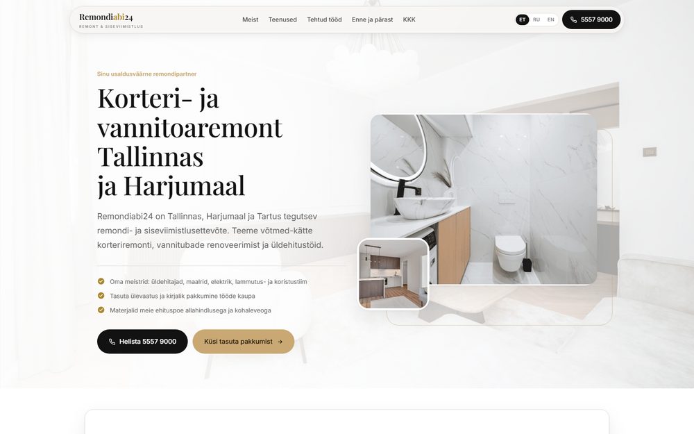 Stuudio kontseptsiooni avaleht
